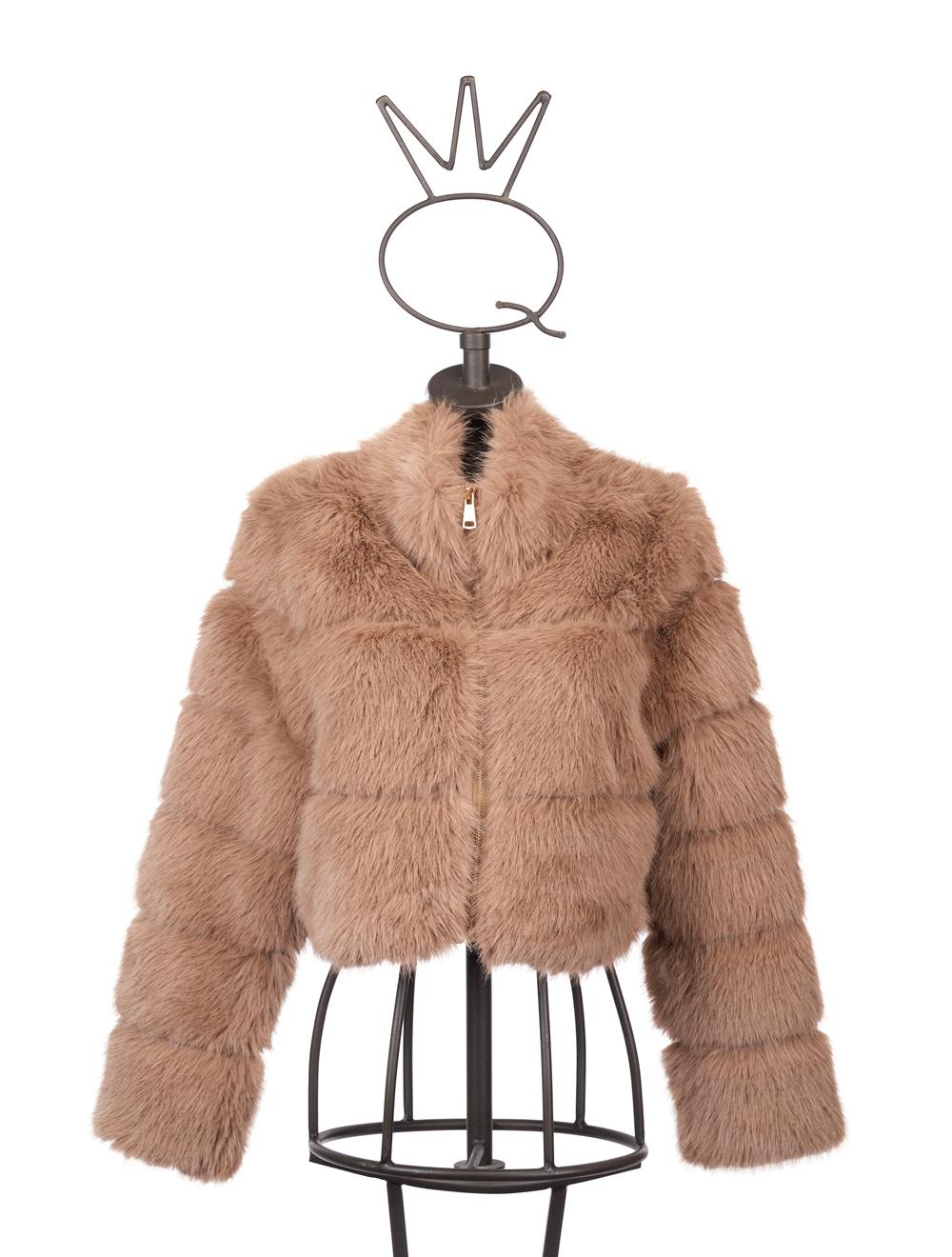 Save The Queen Giubbino Beige In Ecopelliccia