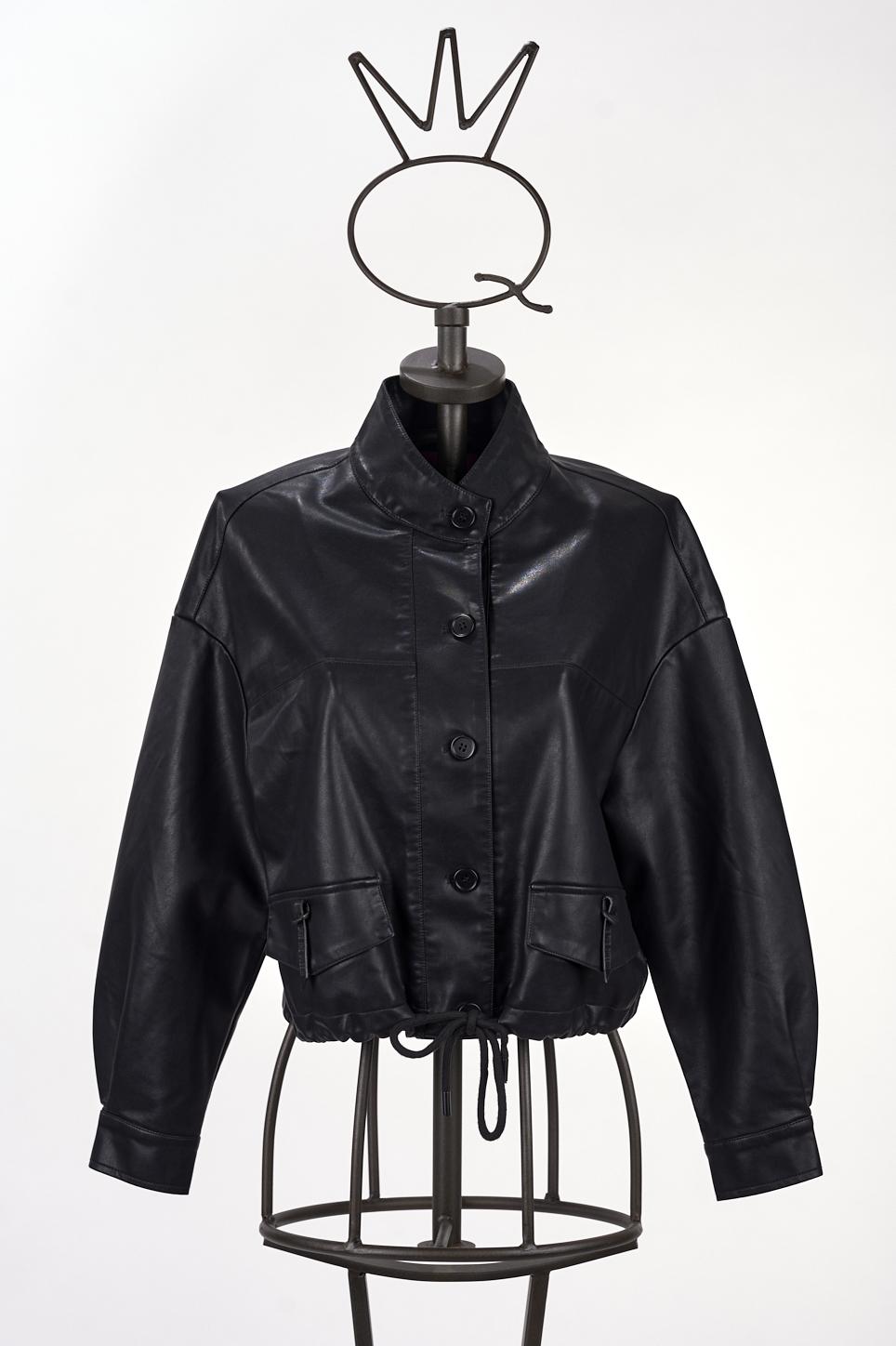 Save The Queen Giubbotto Corto In Ecopelle Nera