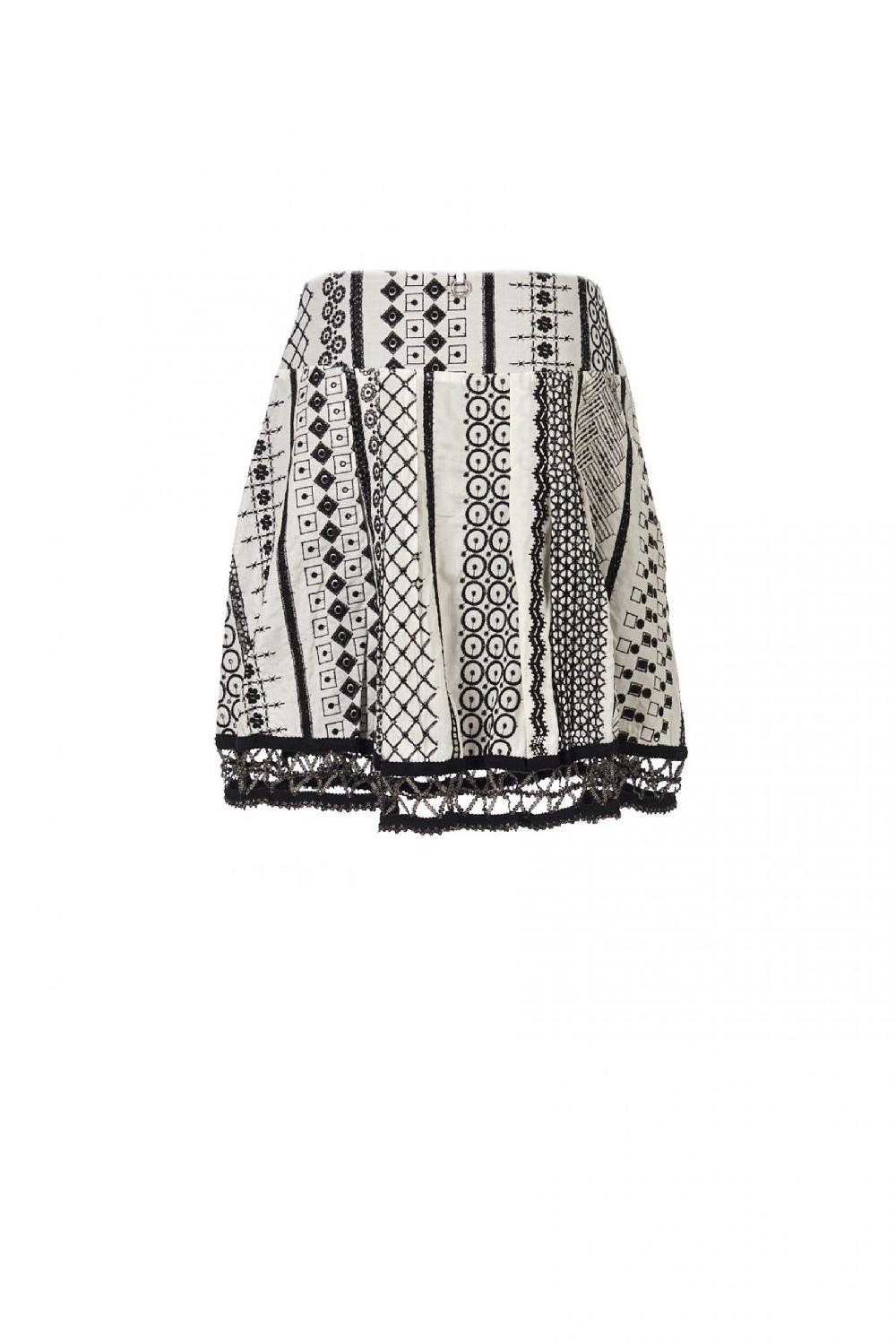 Save The Queen Gonna Corta In Cotone Ricamato