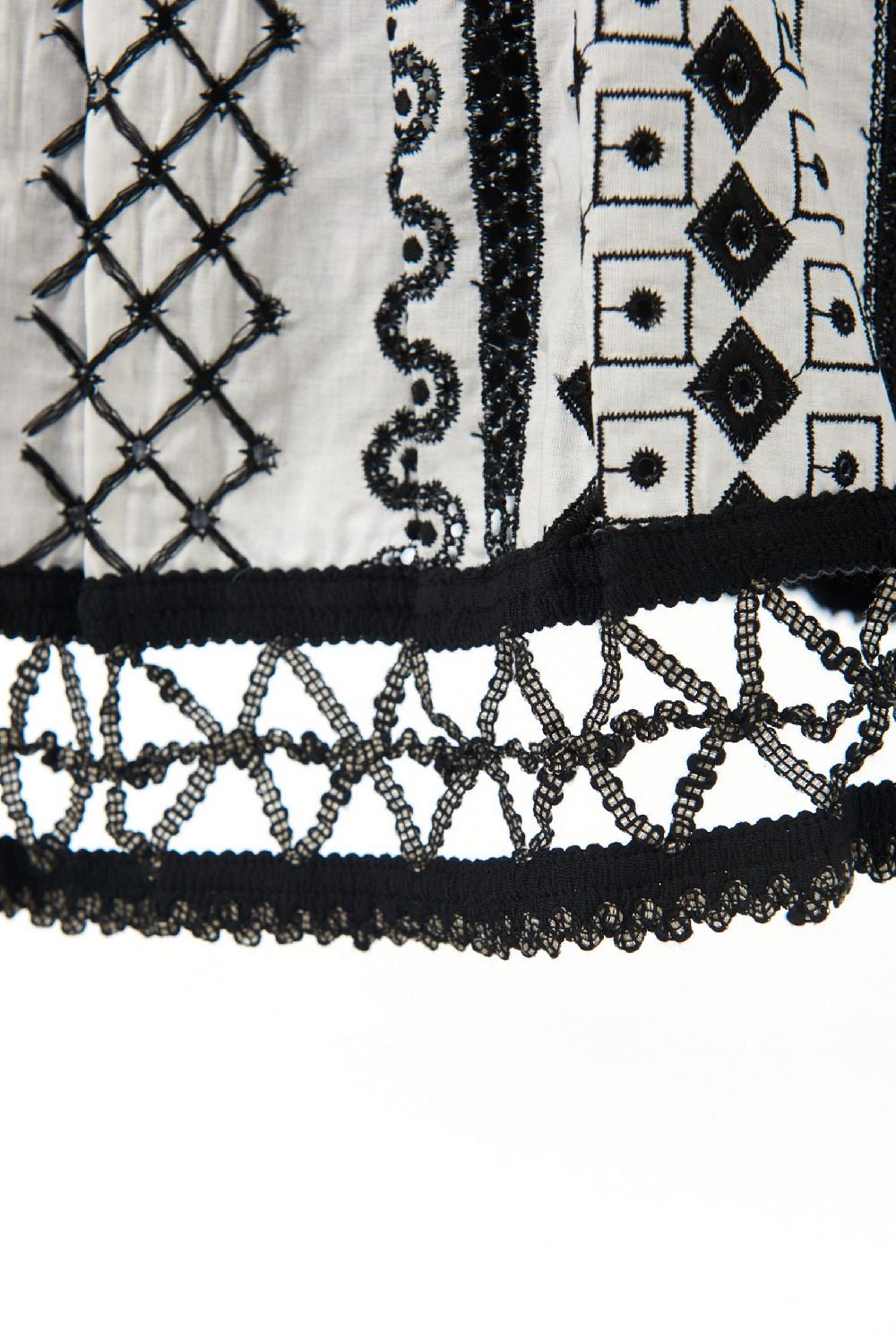 Save The Queen Gonna Corta In Cotone Ricamato