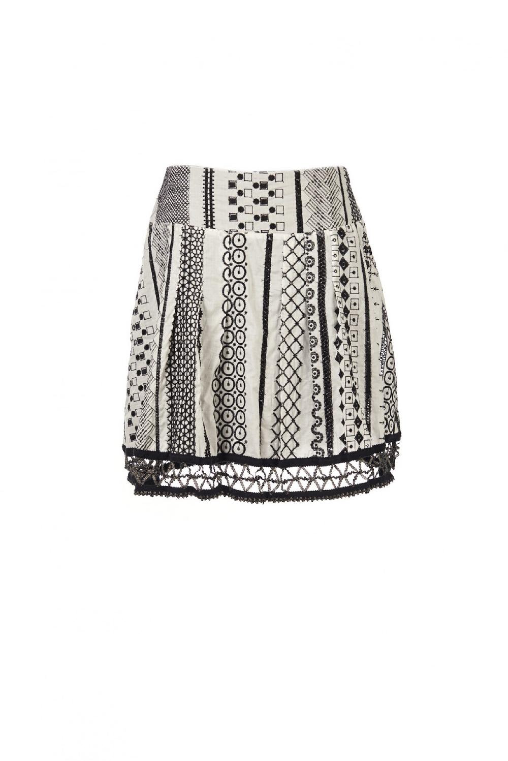 Save The Queen Gonna corta in cotone ricamato