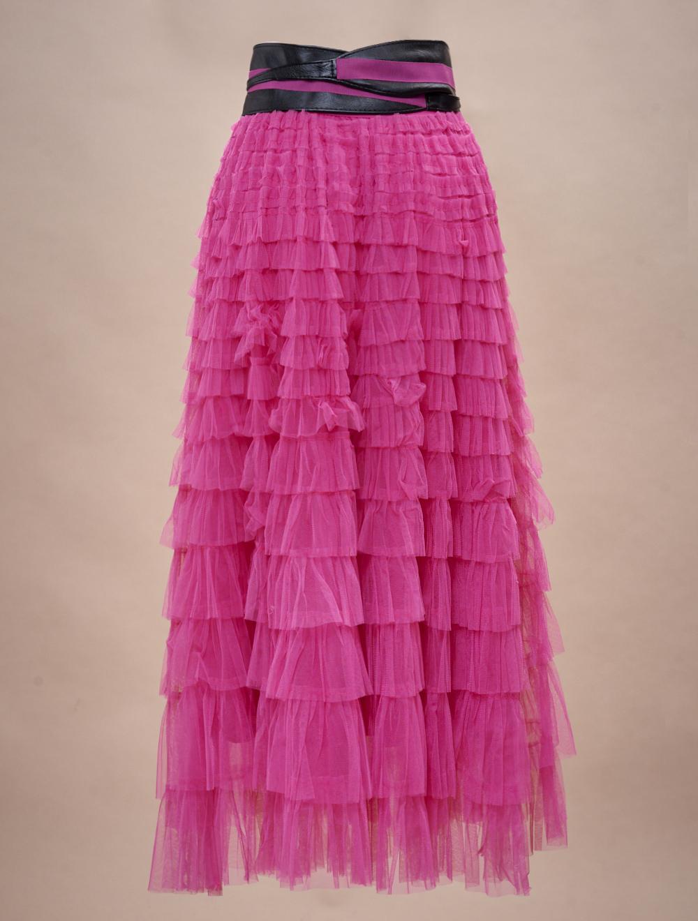 Save The Queen Gonna Lunga A Balze In Tulle Fuxia