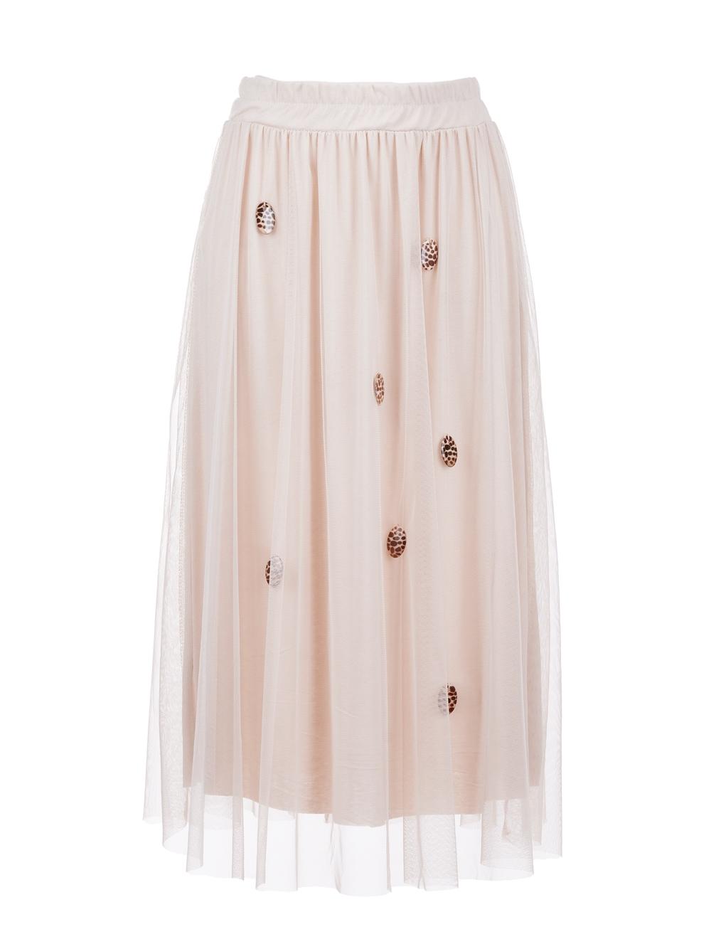 Save The Queen Gonna Lunga Beige Con Applicazioni