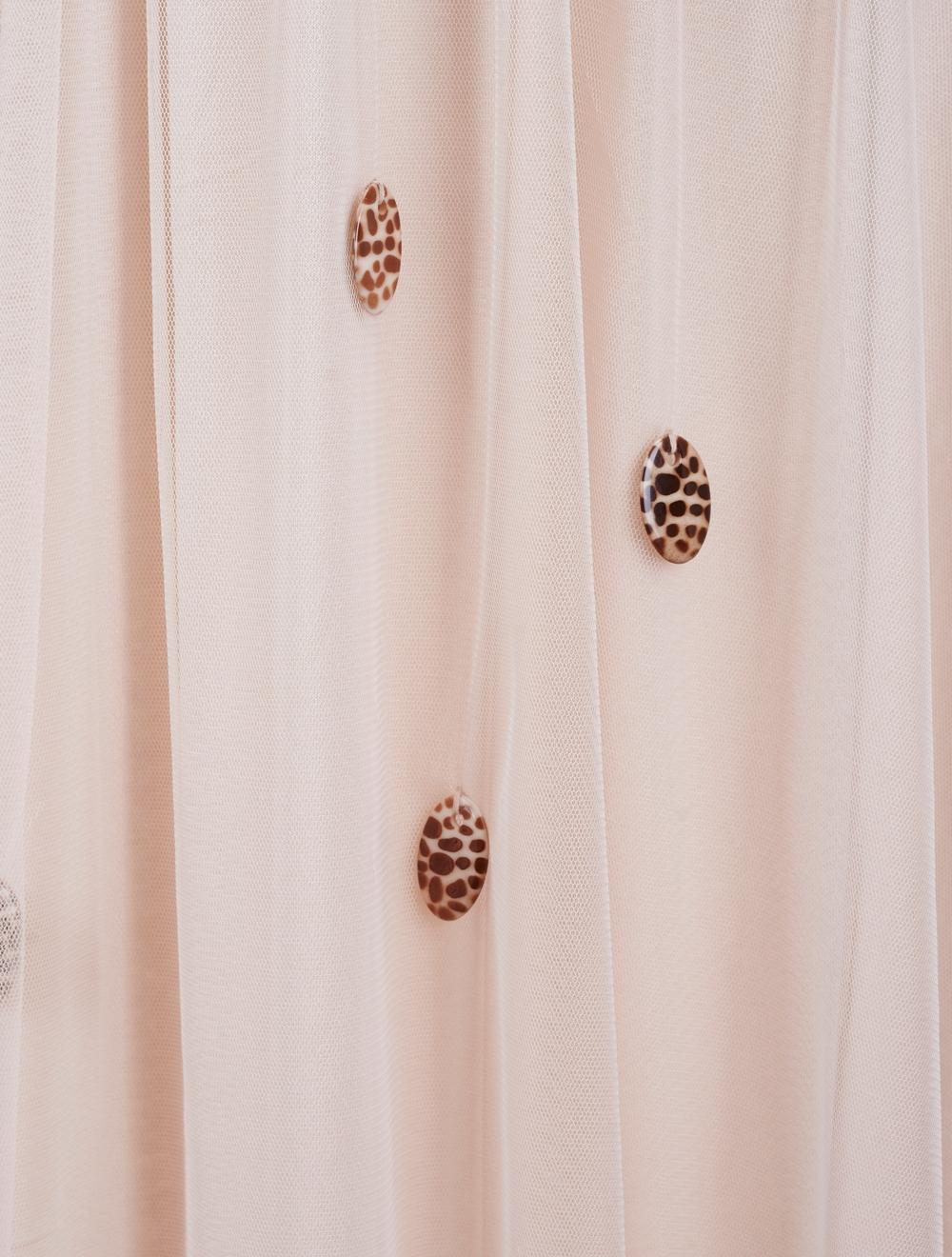 Save The Queen Gonna Lunga Beige Con Applicazioni