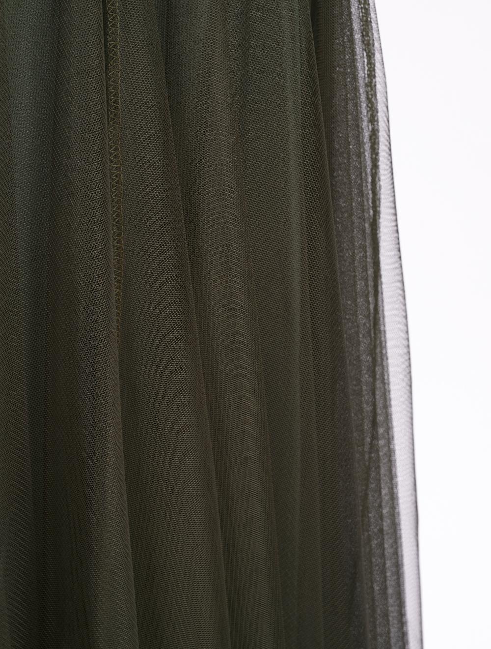 Save The Queen Gonna Lunga In Tulle Verde Militare