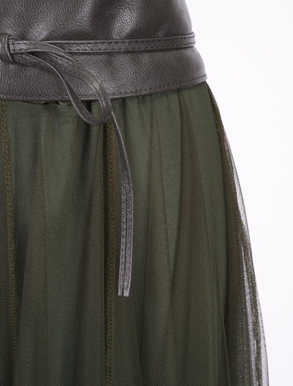 Save The Queen Gonna Lunga In Tulle Verde Militare