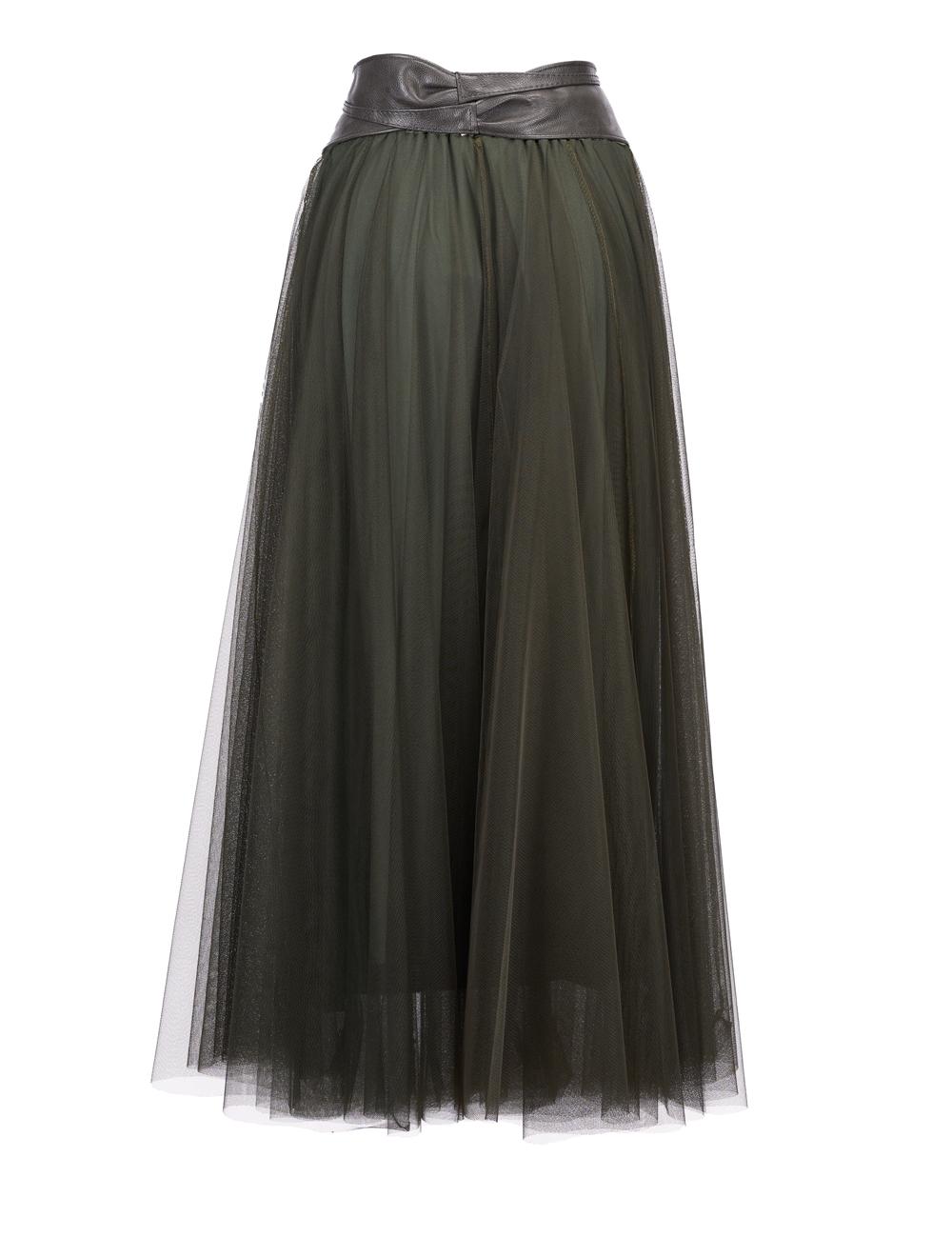 Save The Queen Gonna Lunga In Tulle Verde Militare