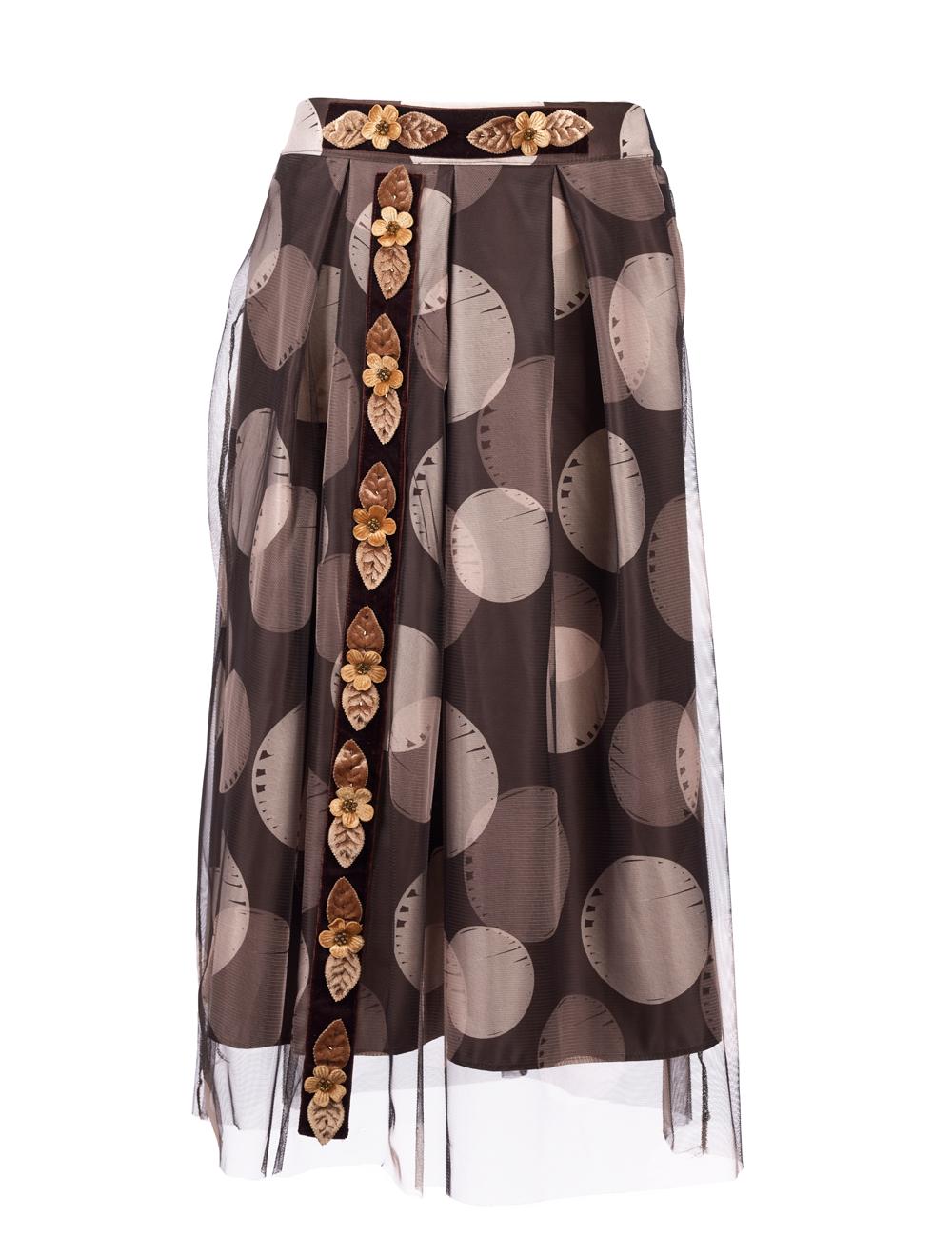 Save The Queen Gonna Midi A Pois Marrone E Beige