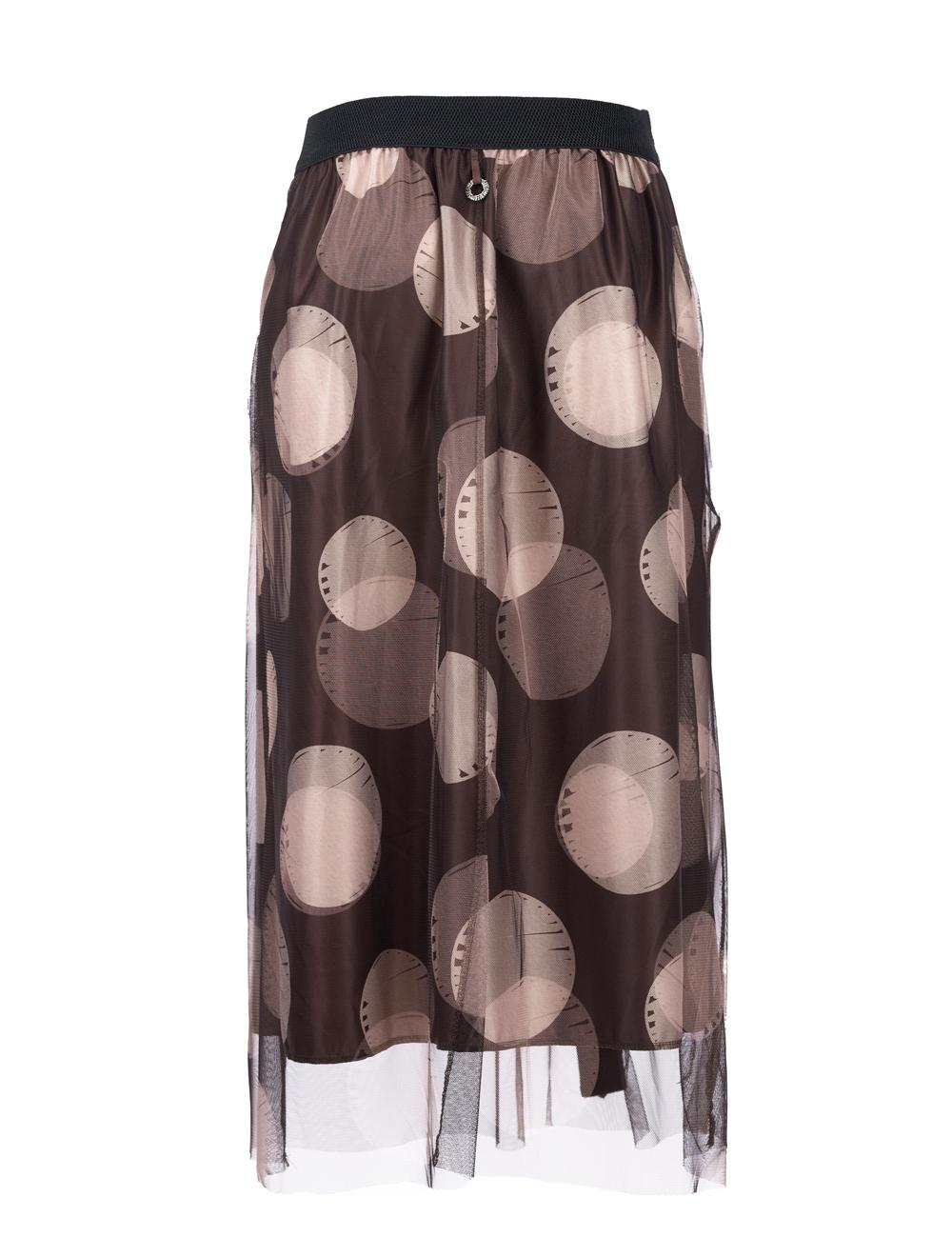 Save The Queen Gonna Midi A Pois Marrone E Beige