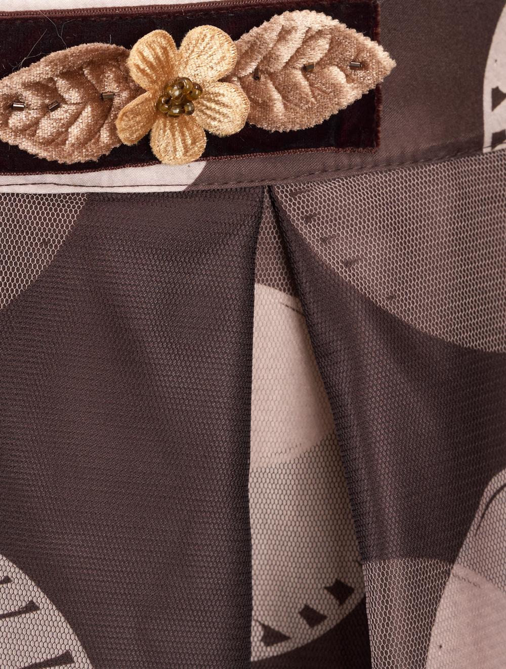 Save The Queen Gonna Midi A Pois Marrone E Beige