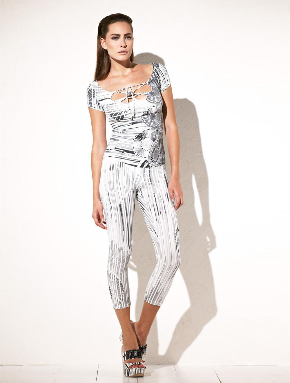 Save The Queen Leggings Bianchi Con Stampa