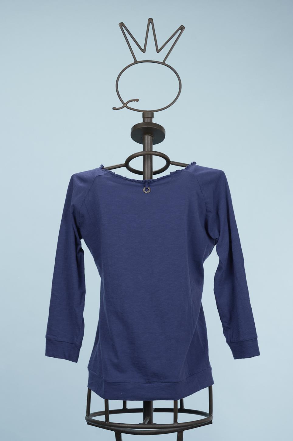 Save The Queen Maglia Blu Ricamata