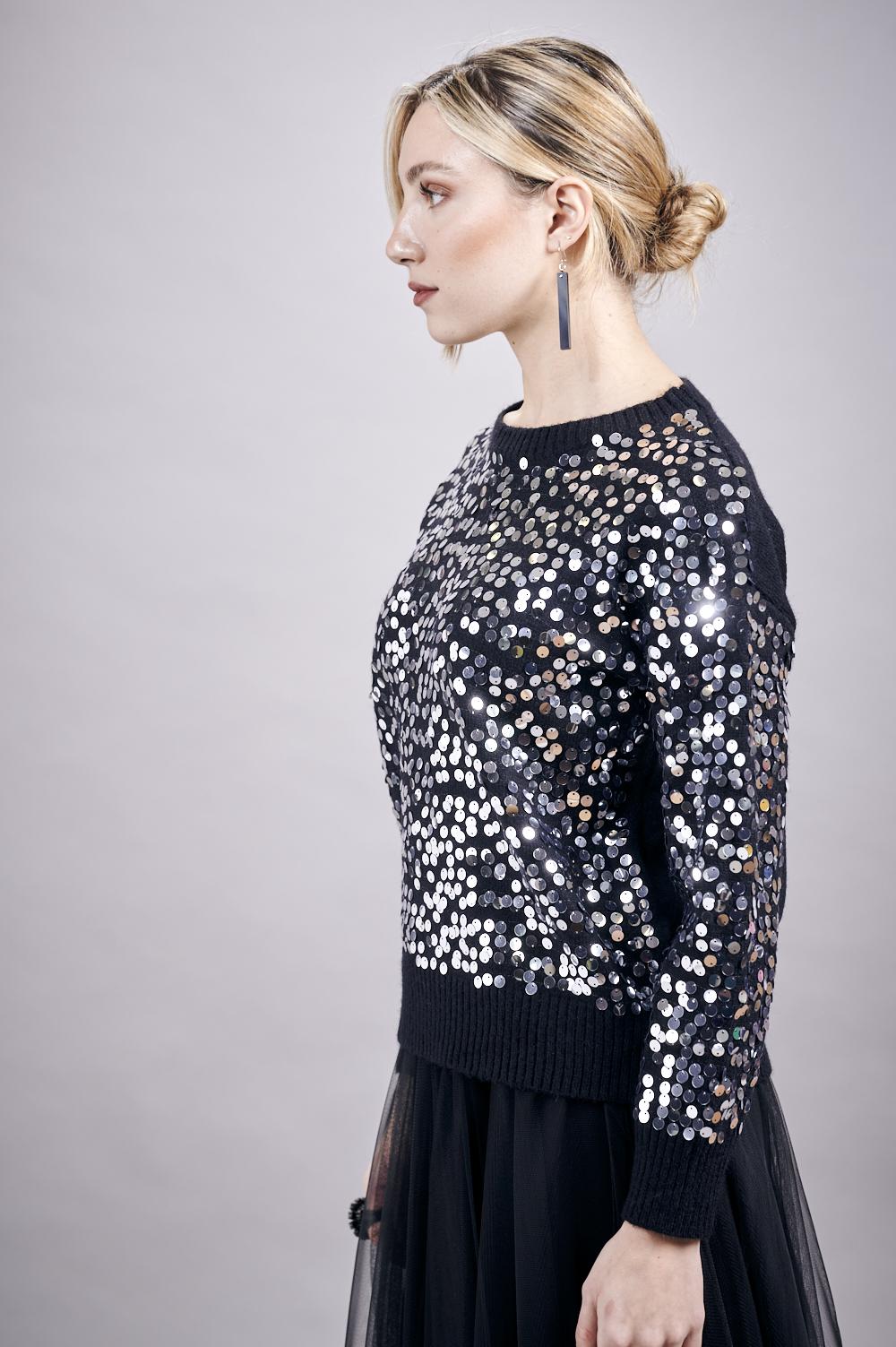 Save The Queen Maglia In Tricot Con Paillettes
