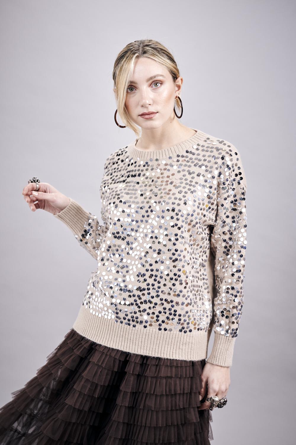 Save The Queen Maglia In Tricot Con Paillettes