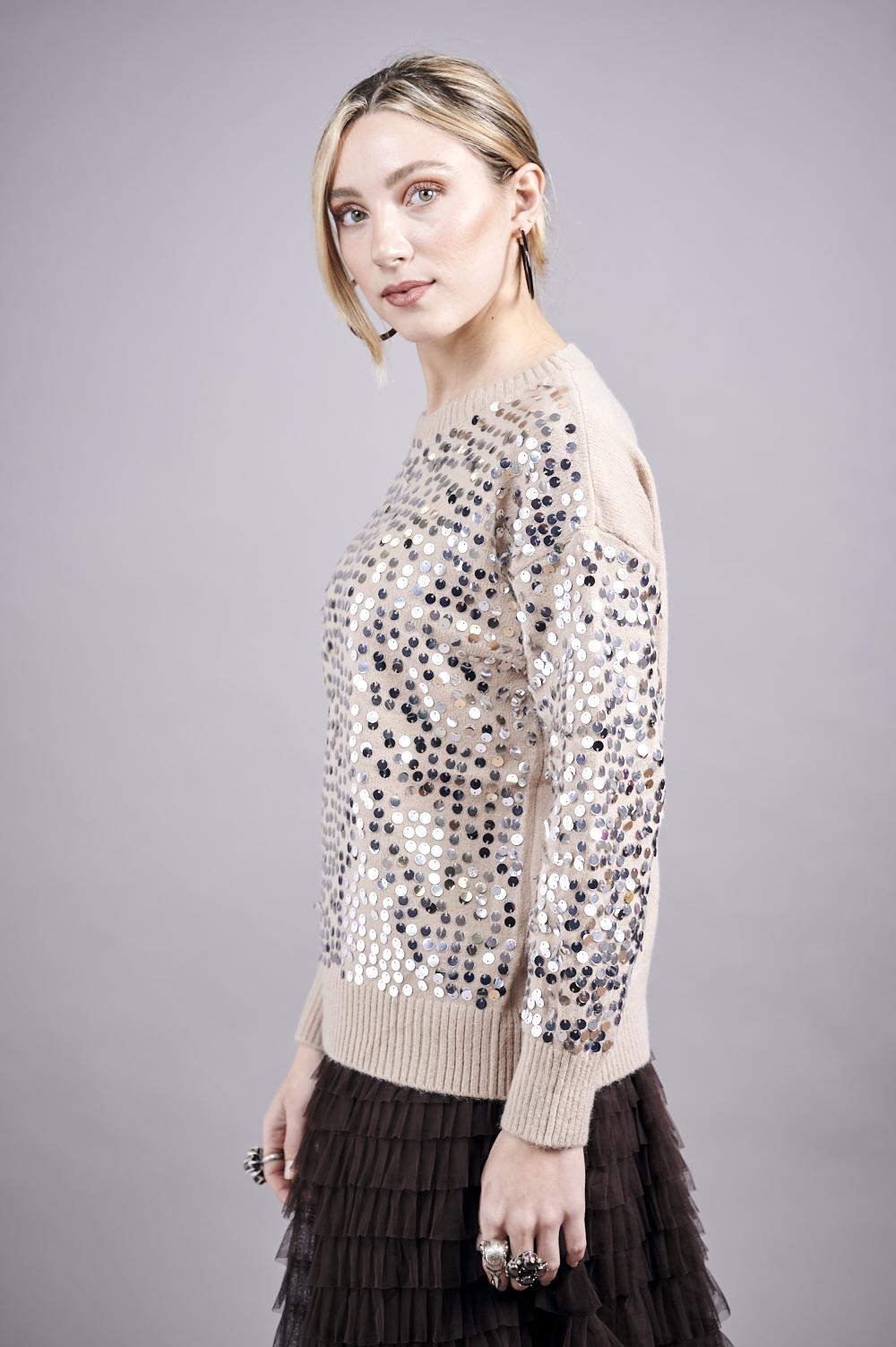 Save The Queen Maglia In Tricot Con Paillettes