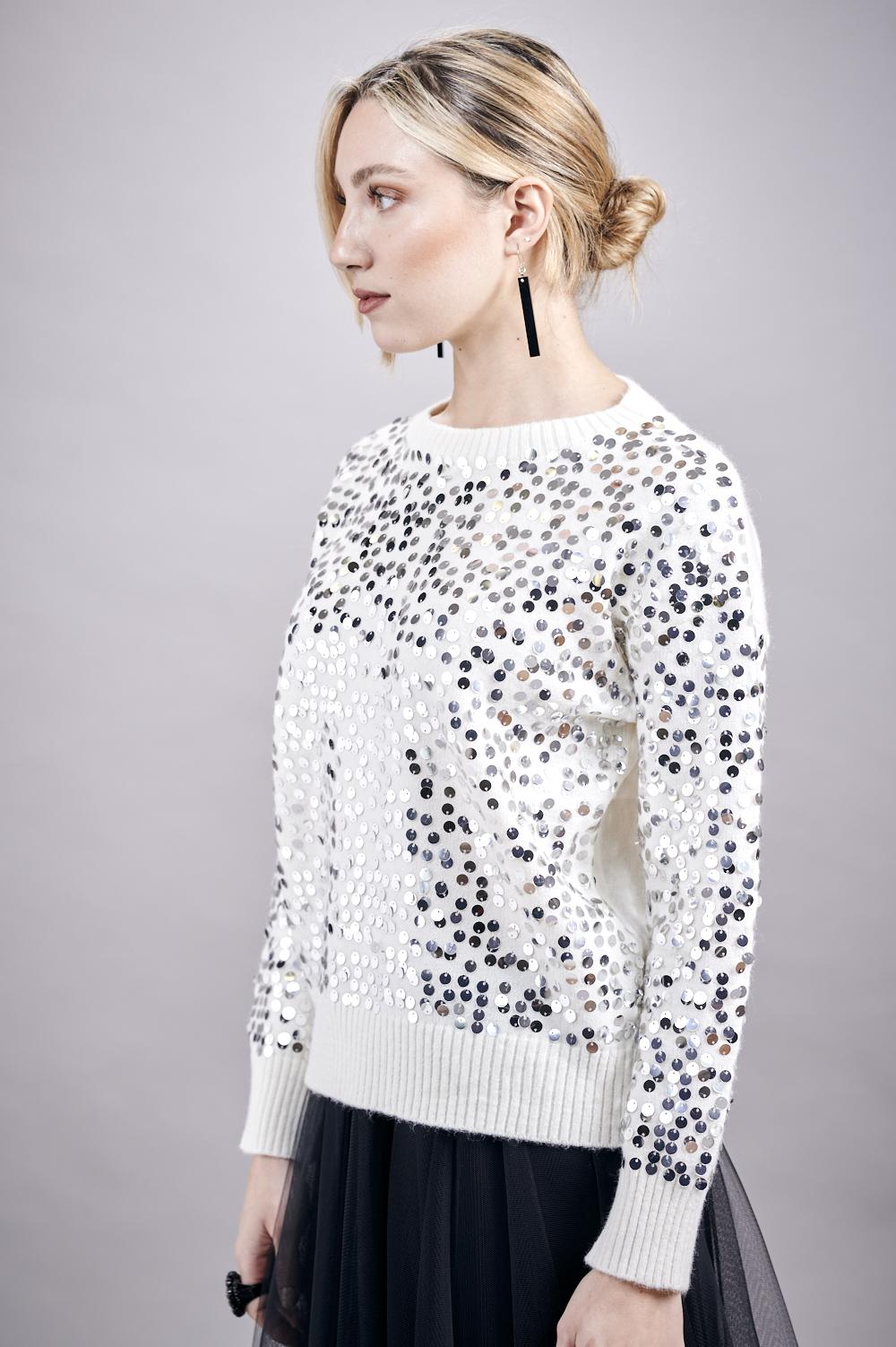 Save The Queen Maglia In Tricot Con Paillettes
