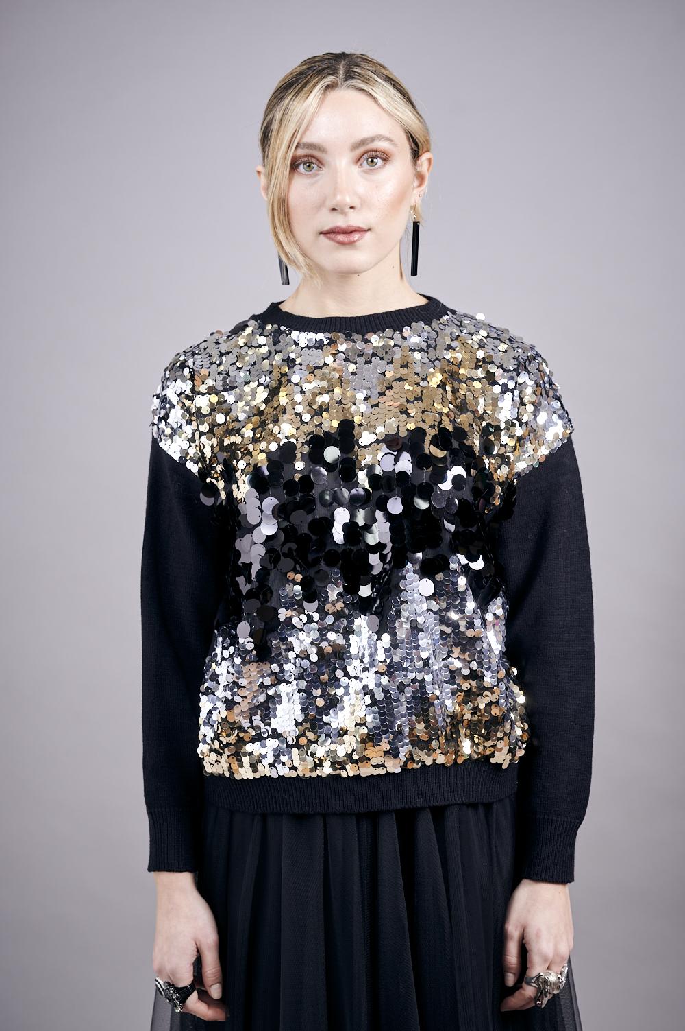 Save The Queen Maglia In Tricot Con Paillettes