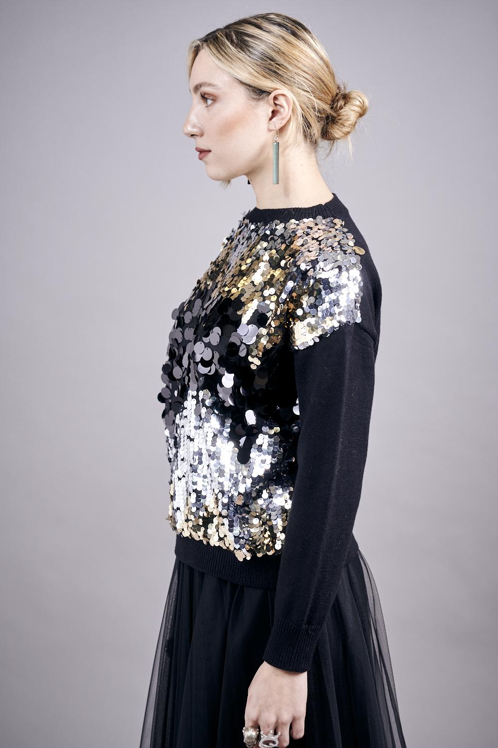 Save The Queen Maglia In Tricot Con Paillettes