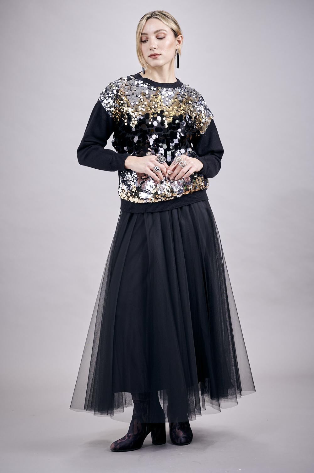 Save The Queen Maglia in tricot con paillettes