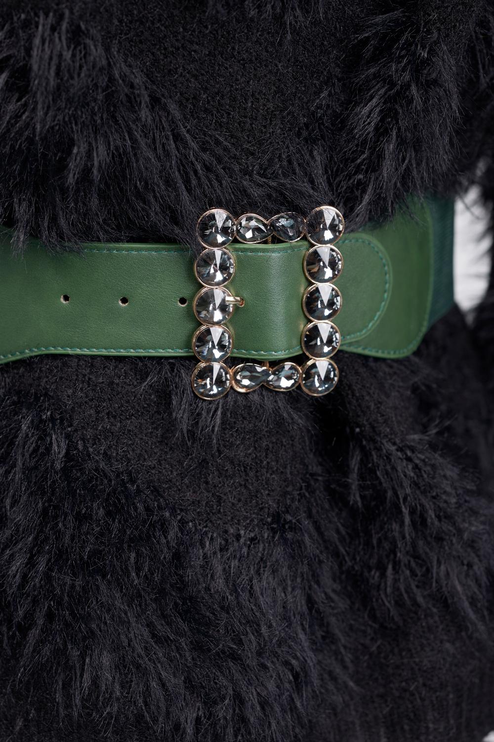 Save The Queen Maglia In Viscosa Nera Con Cintura