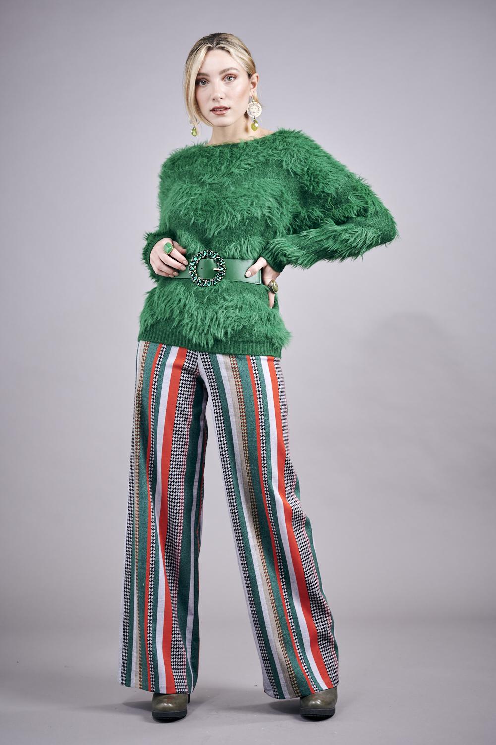 Save The Queen Maglia In Viscosa Verde Con Cintura