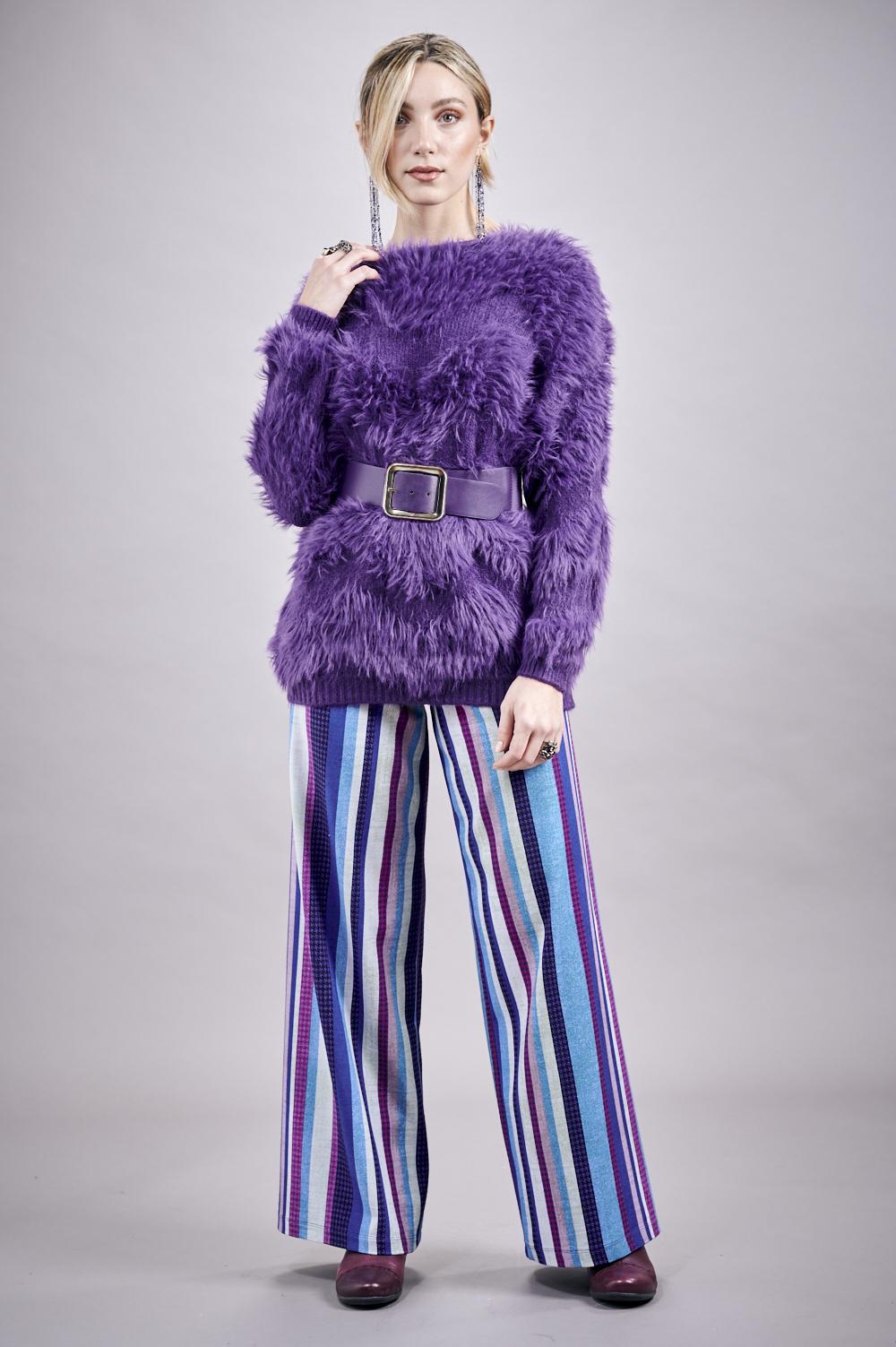 Save The Queen Maglia In Viscosa Viola Con Cintura