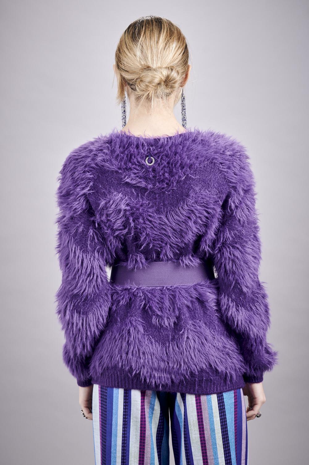 Save The Queen Maglia In Viscosa Viola Con Cintura