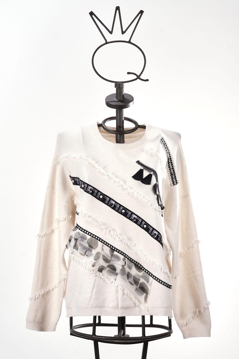 Save The Queen Maglia Larga Panna