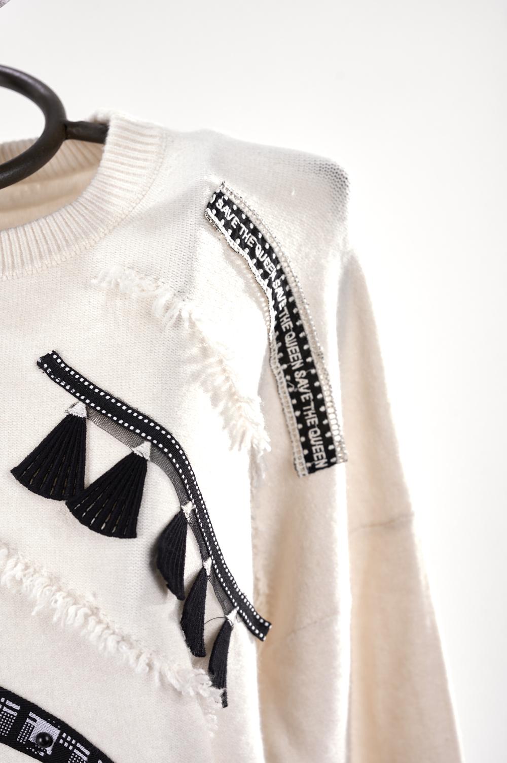 Save The Queen Maglia Larga Panna