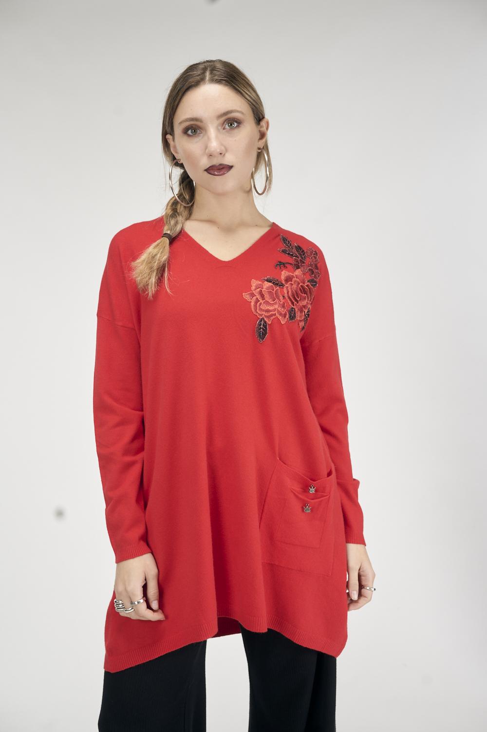 Save The Queen Maglia lunga con ricamo