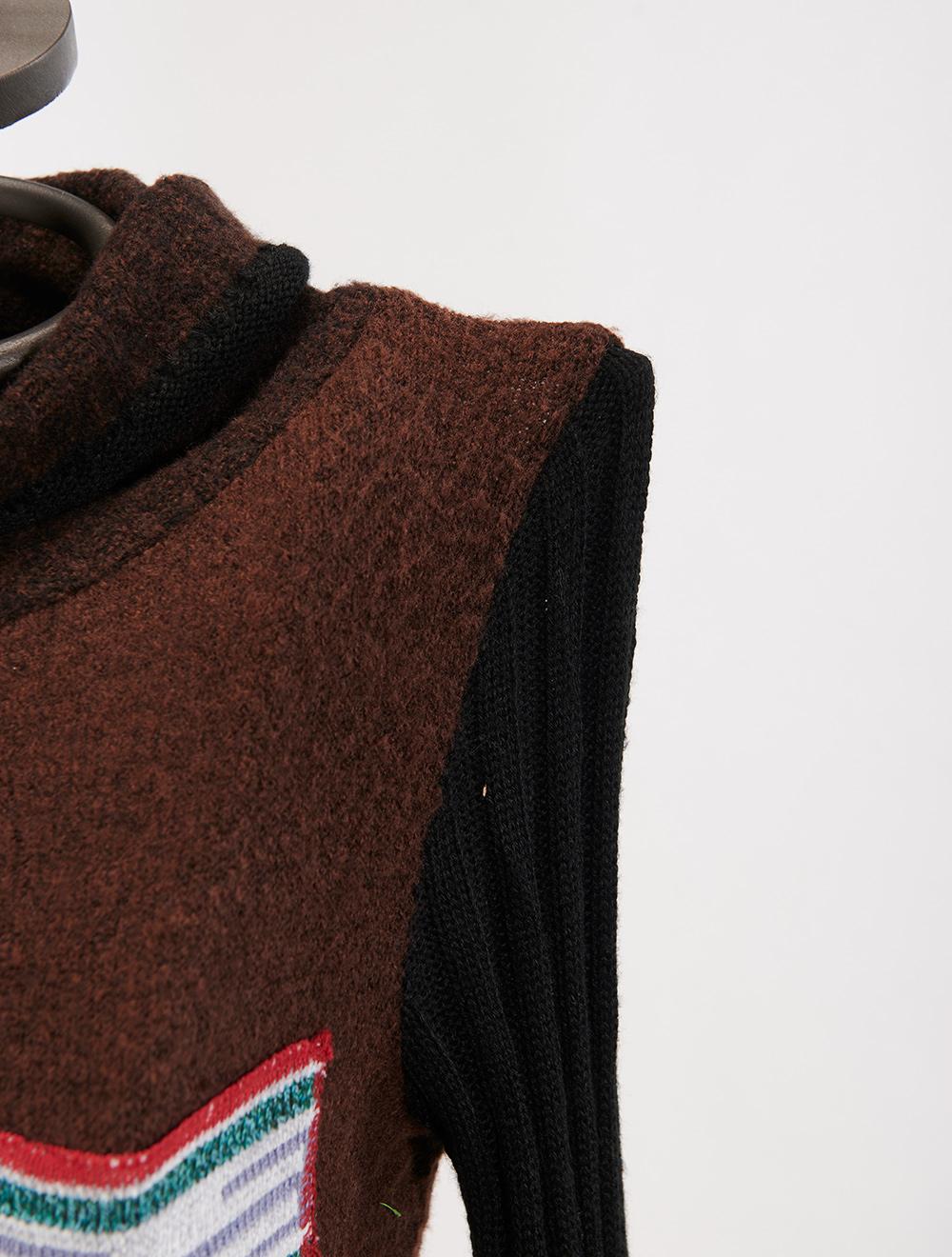 Save The Queen Maglia Nera E Marrone Tricot