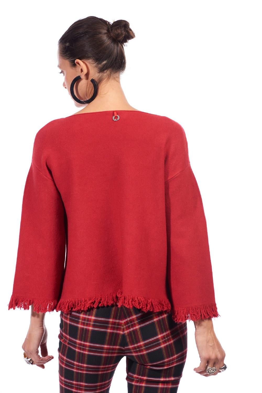 Save The Queen Maglia Rossa Con Bottoni Ricamati