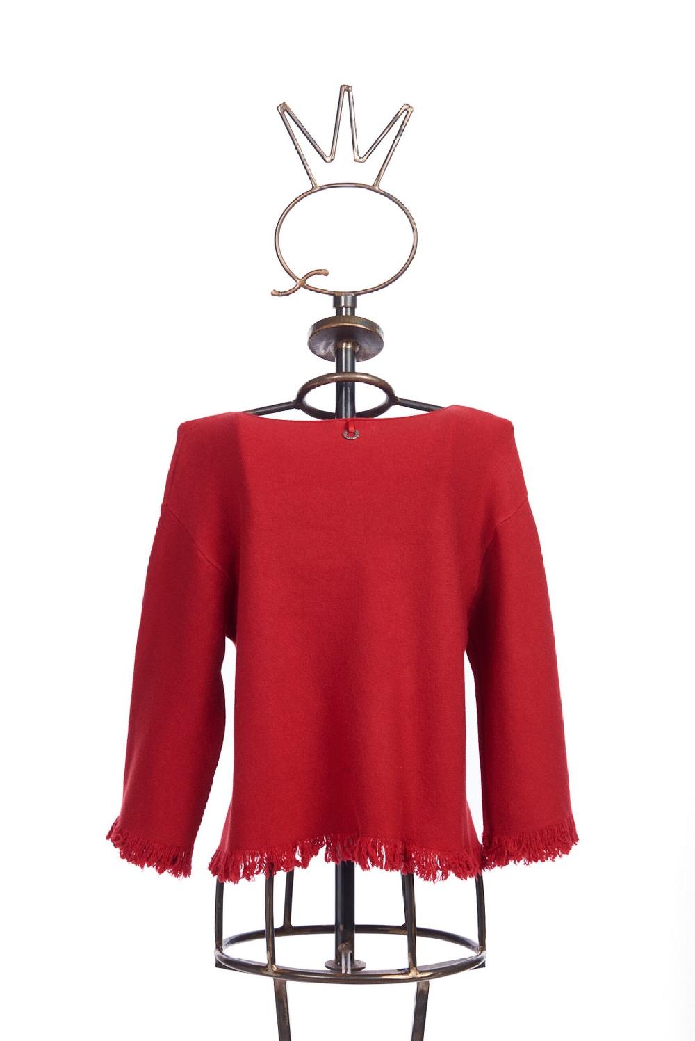 Save The Queen Maglia Rossa Con Bottoni Ricamati