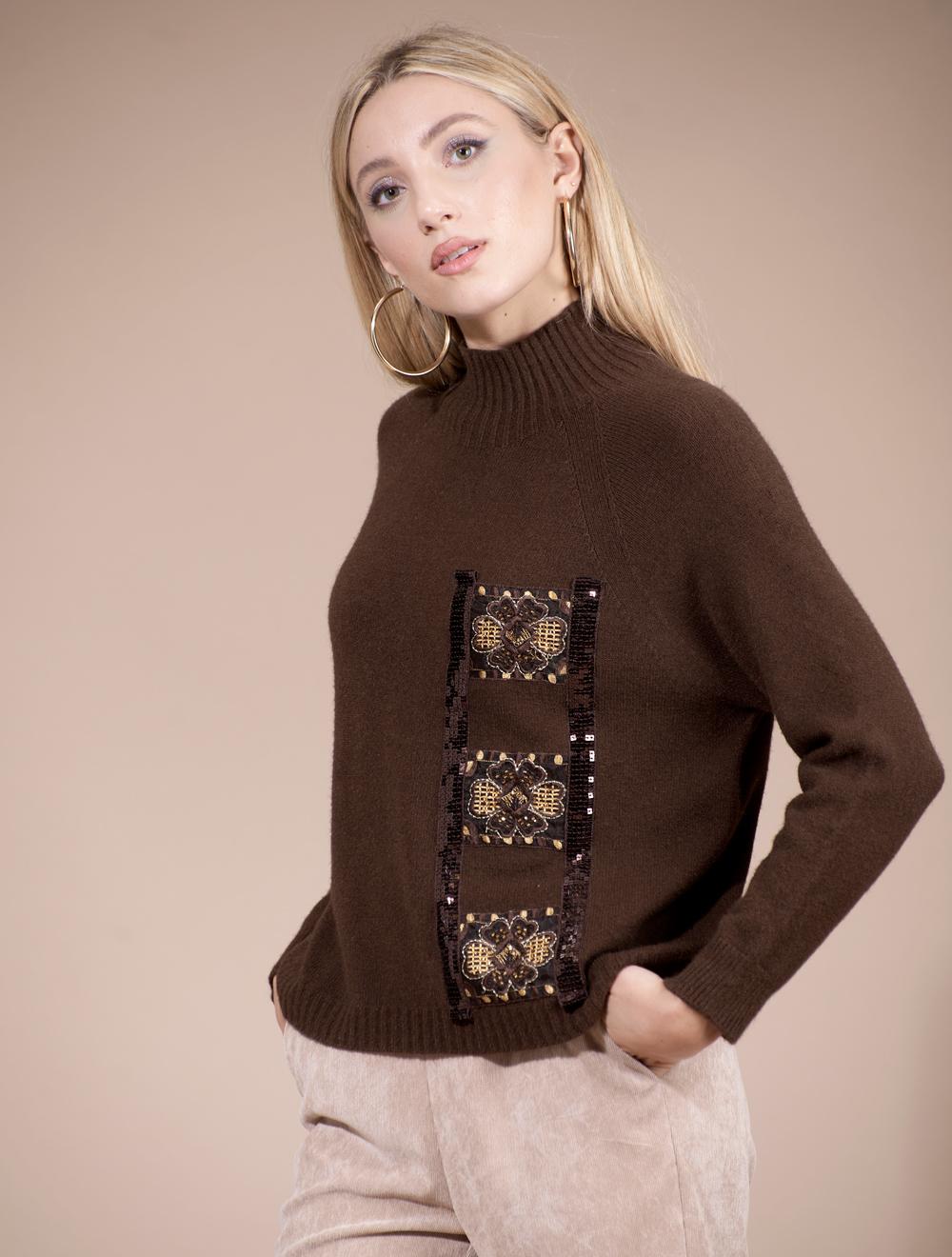 Save The Queen Maglia Tricot Color Cioccolato