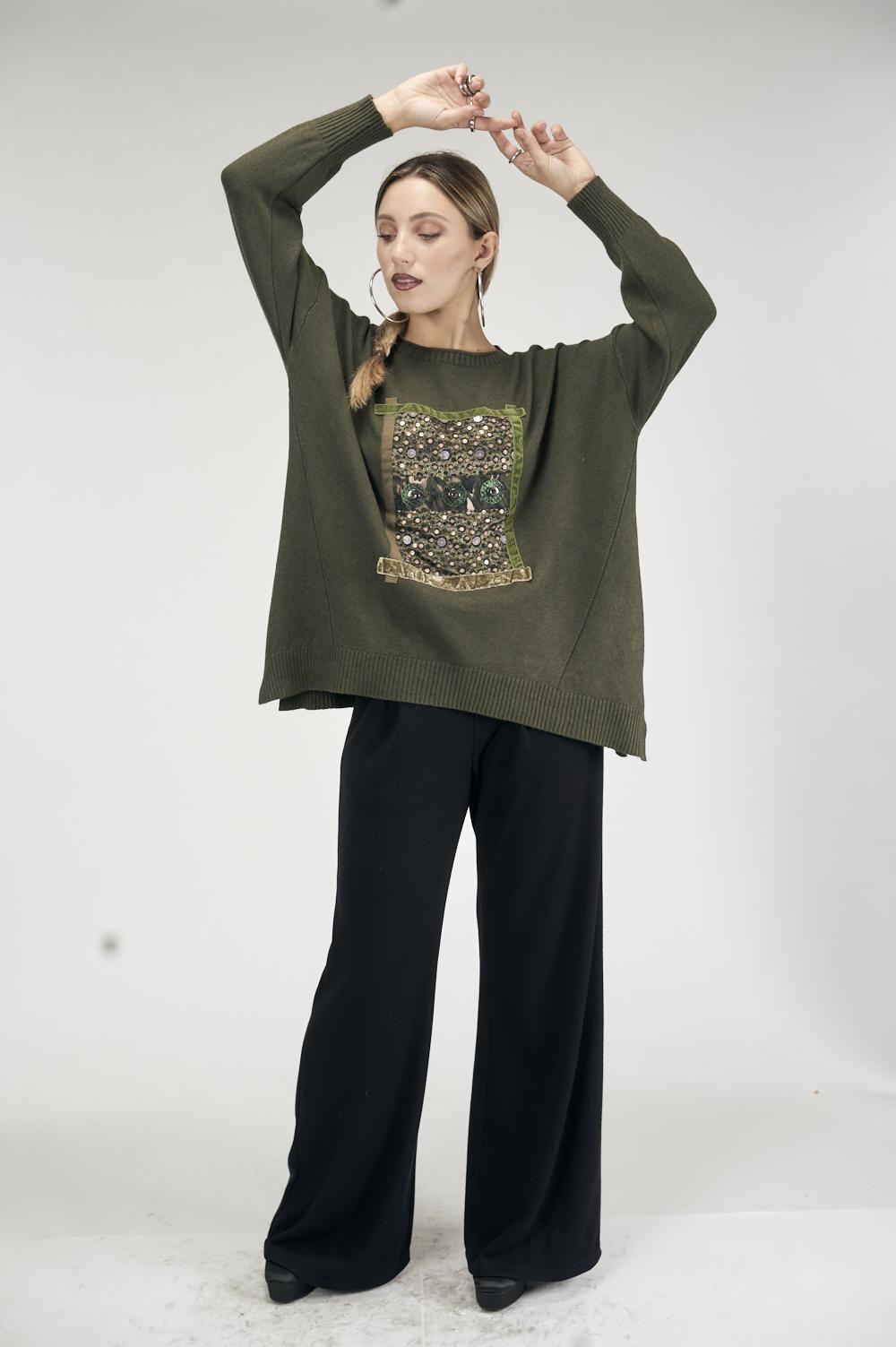Save The Queen Maxi Maglia Verde Militare