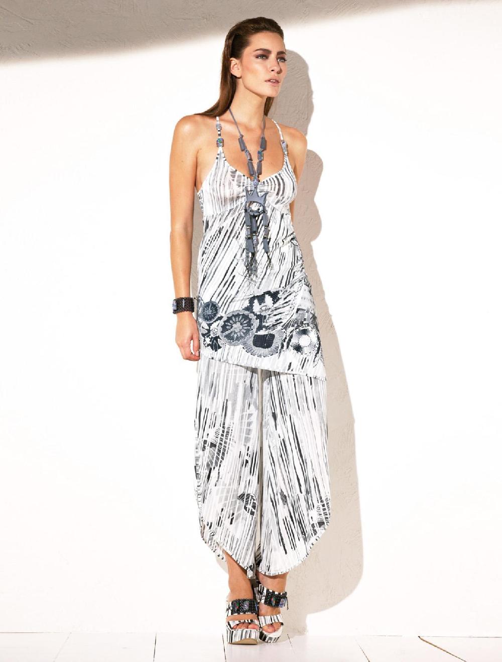 Save The Queen Pantalone Bianco Con Stampa