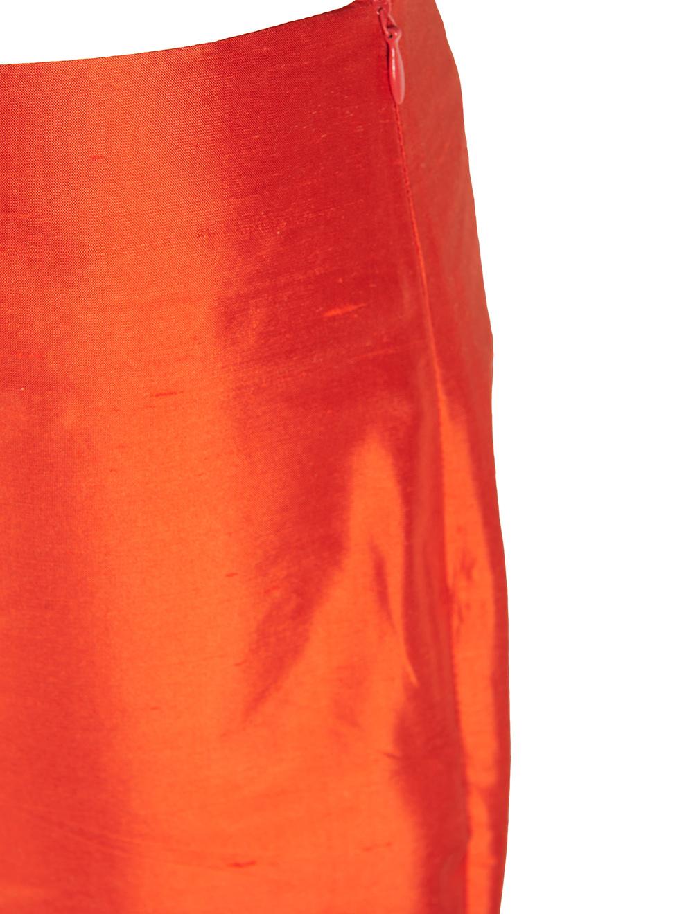 Save The Queen Pantalone In Shantung Di Seta Rossa