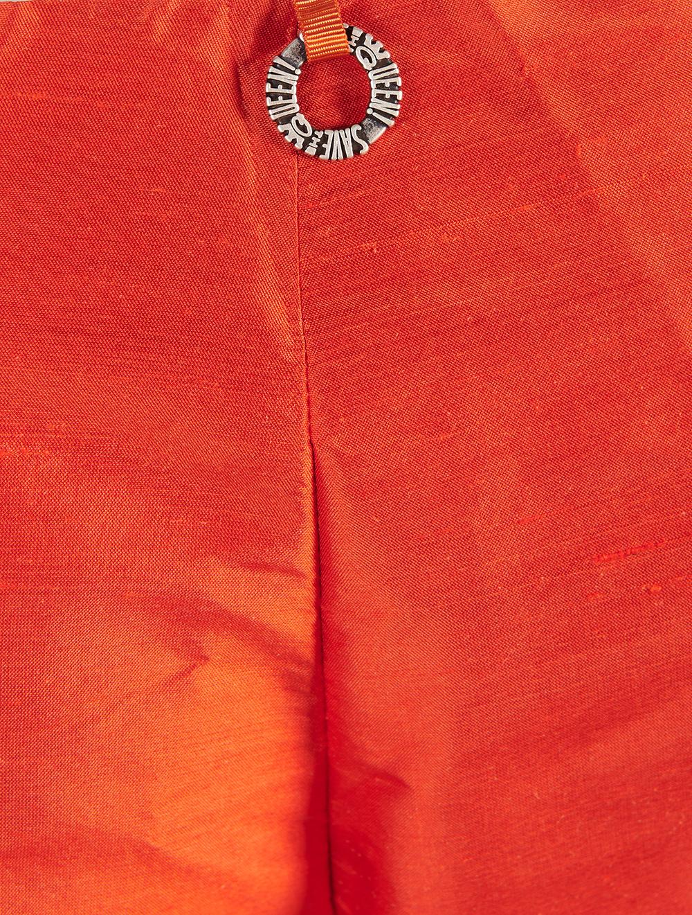 Save The Queen Pantalone In Shantung Di Seta Rossa