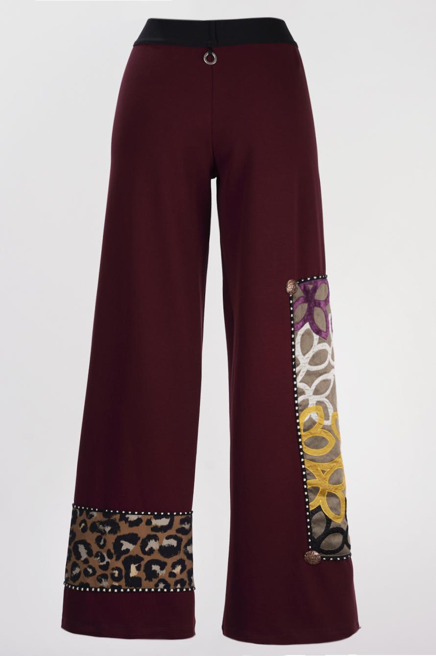 Save The Queen Pantalone Largo Bordeaux