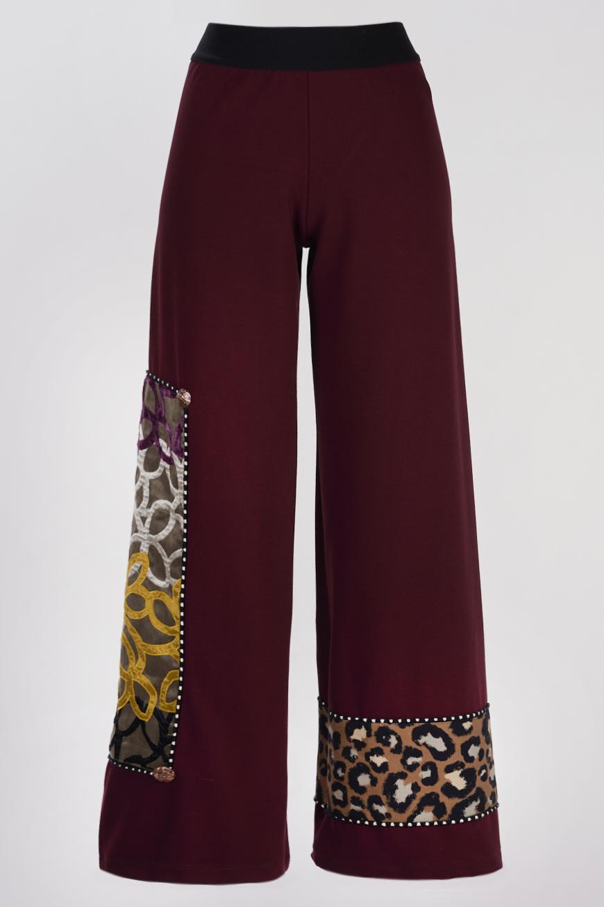 Save The Queen Pantalone largo bordeaux