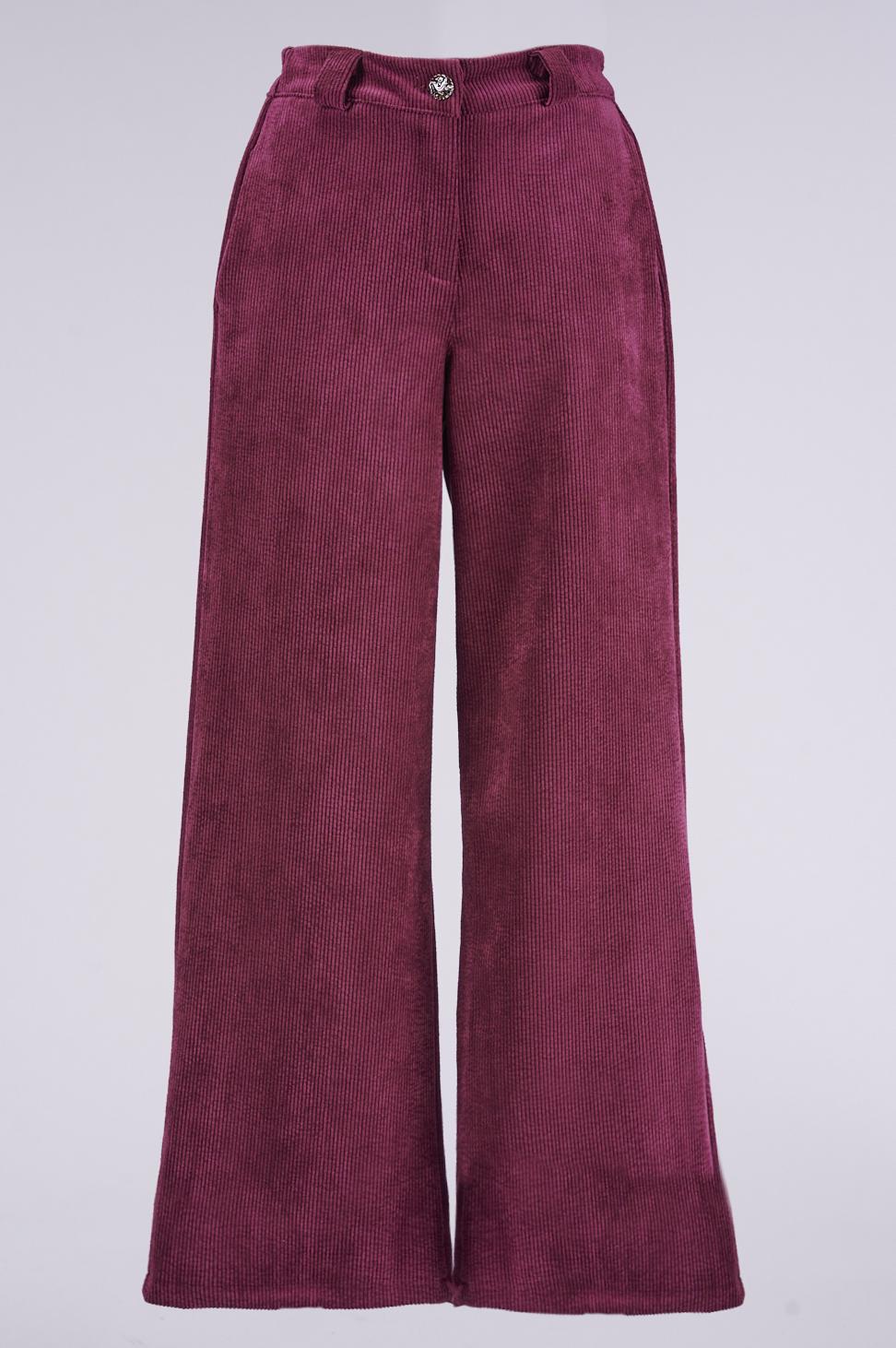 Save The Queen Pantalone Largo In Velluto