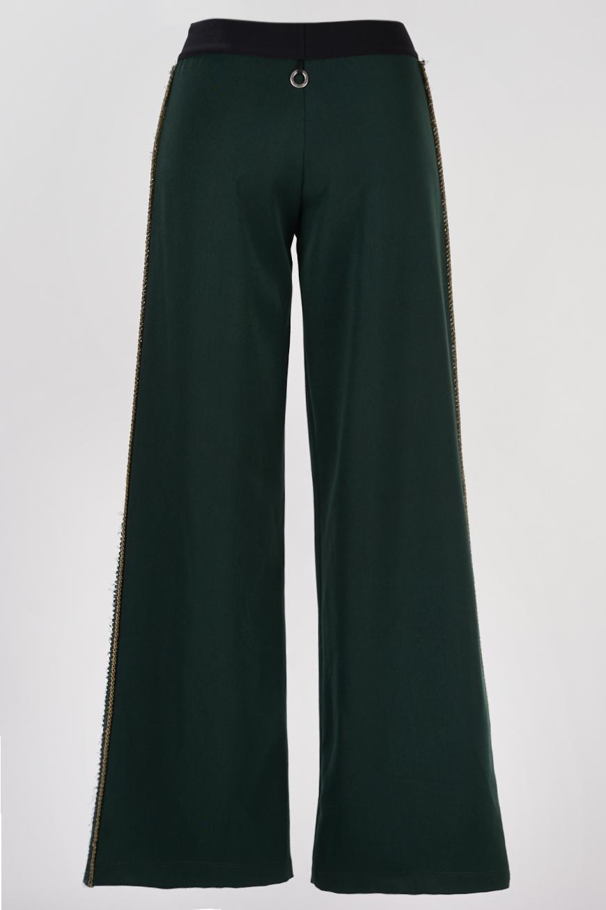 Save The Queen Pantalone Largo Verde Bottiglia