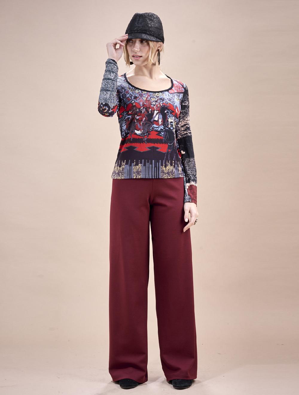 Save The Queen Pantalone Palazzo Bordeaux