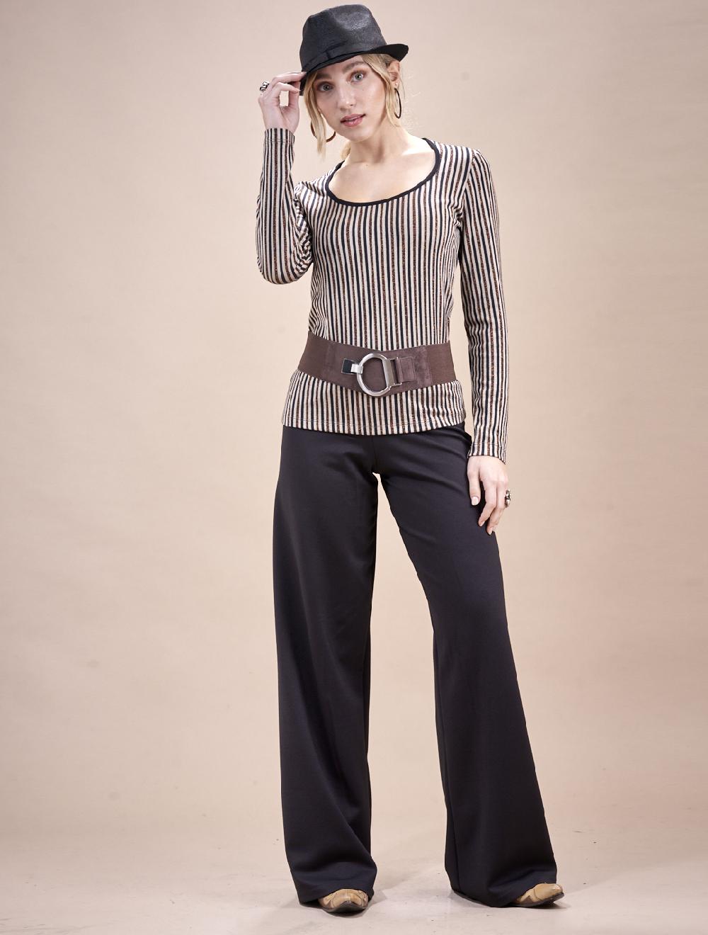 Save The Queen Pantalone Palazzo Nero Puntinato