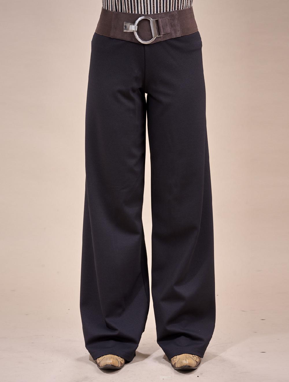 Save The Queen Pantalone palazzo nero puntinato