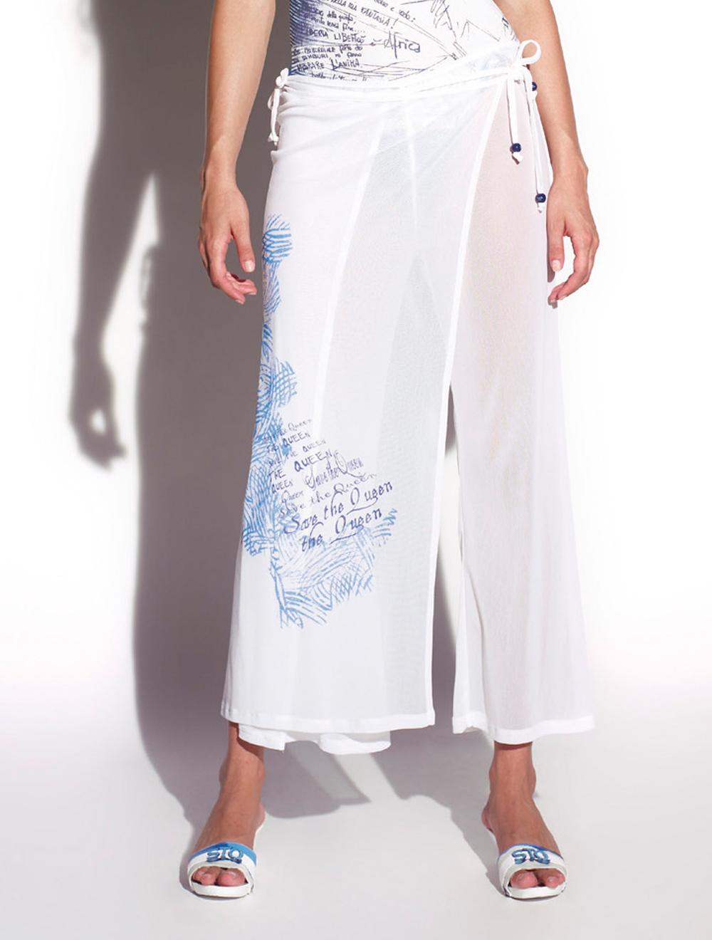 Save The Queen Pantalone pareo bianco