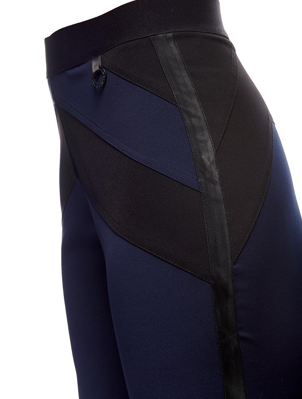 Save The Queen Pantaloni Blu Con Intarsi Neri