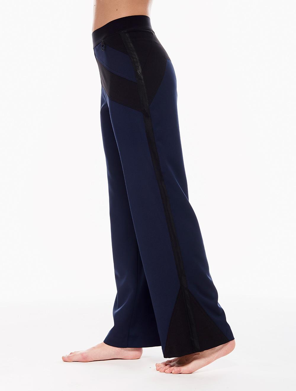 Save The Queen Pantaloni Blu Con Intarsi Neri