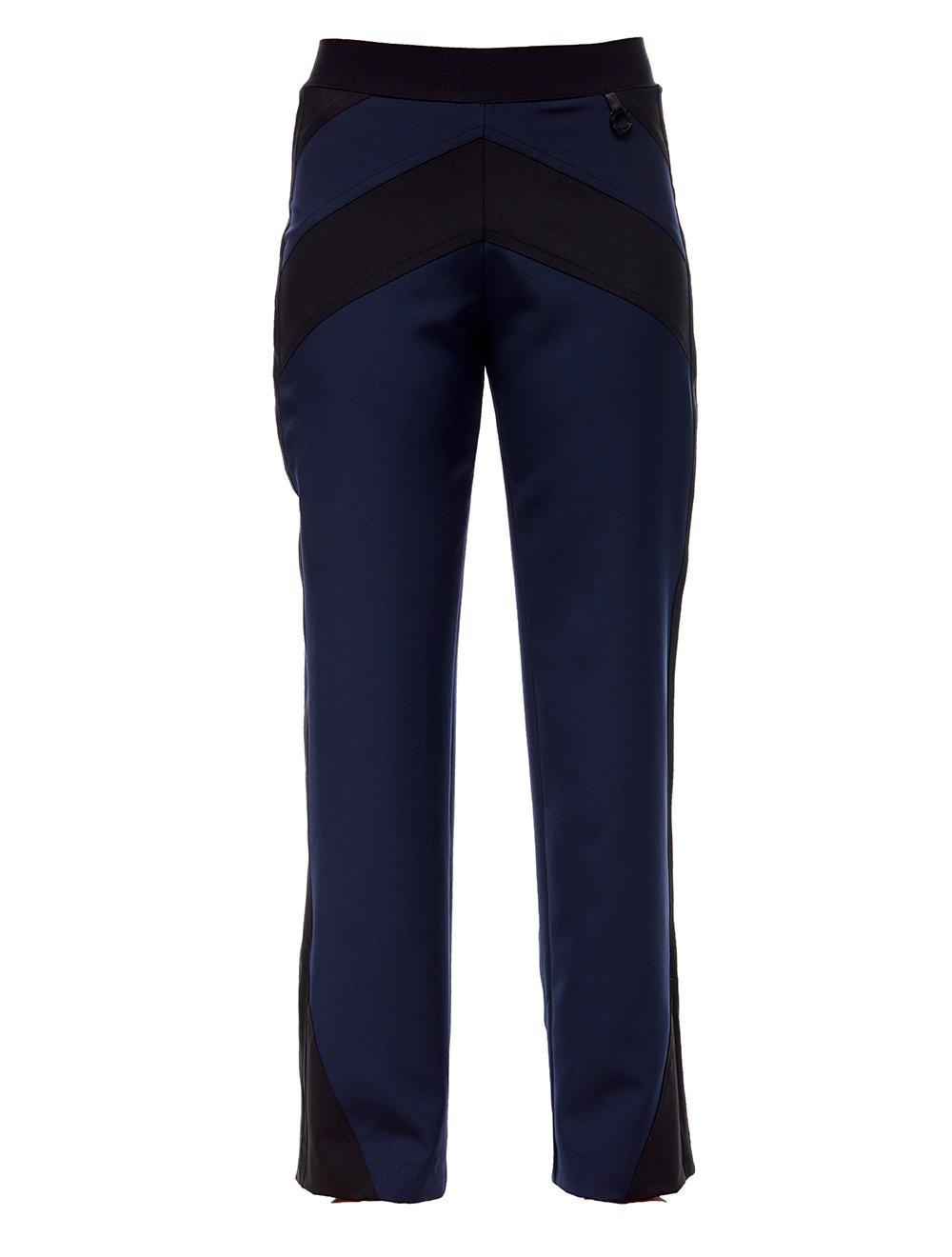 Save The Queen Pantaloni blu con intarsi neri
