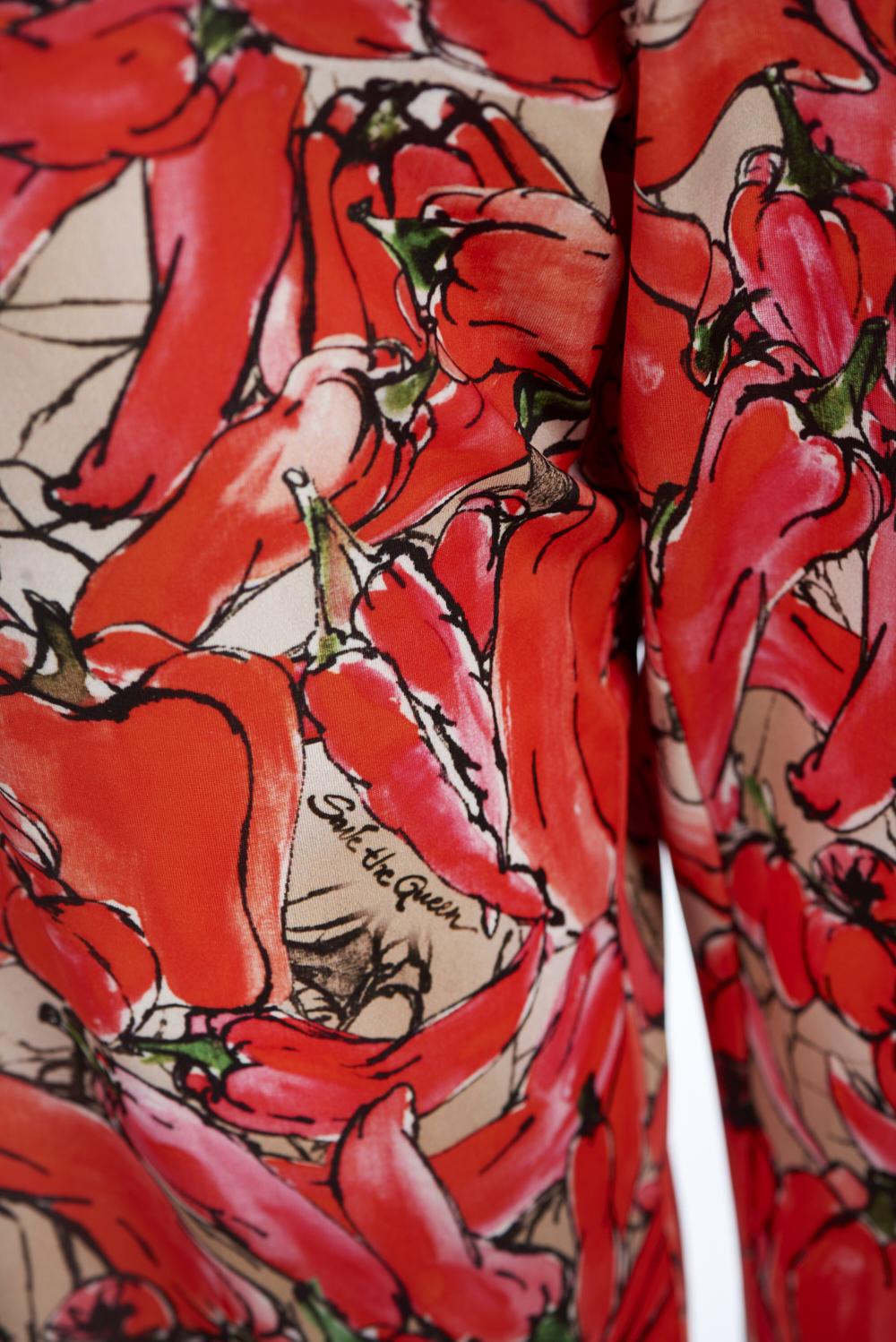 Save The Queen Pantaloni Con Stampa Peperoni